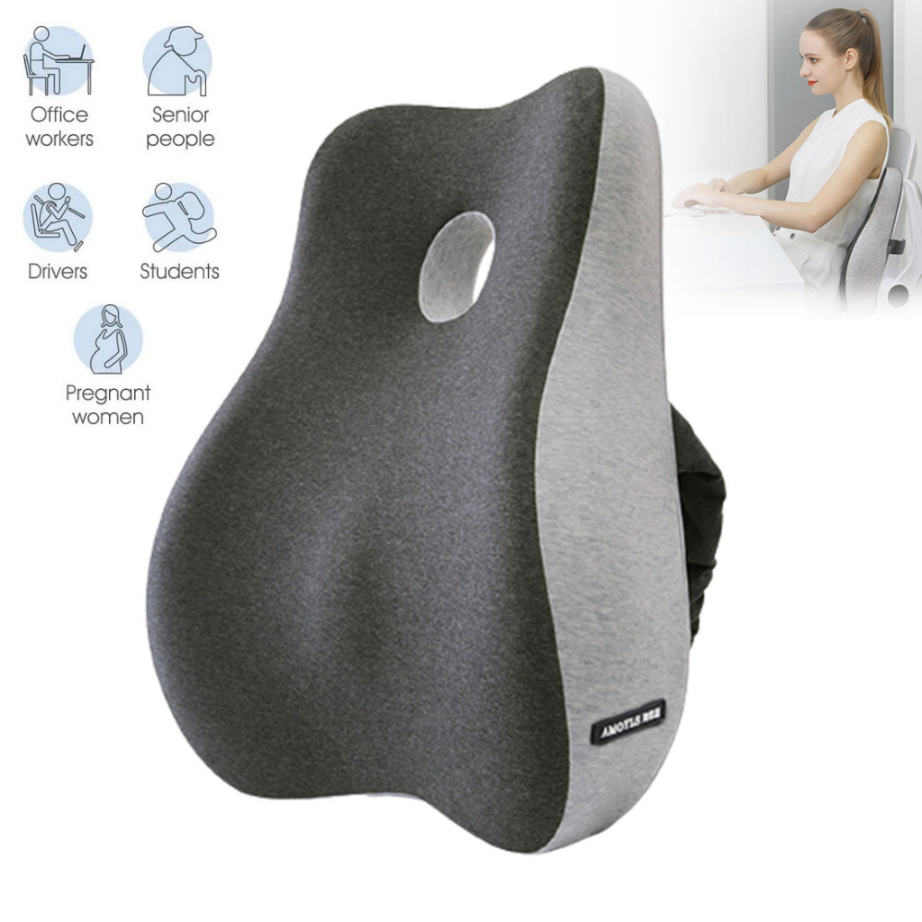 Lumbar Support Pillow for Office Chair, Memory Foam Back Cushion, Car Seat  Back Pillows for Back Pain Relief