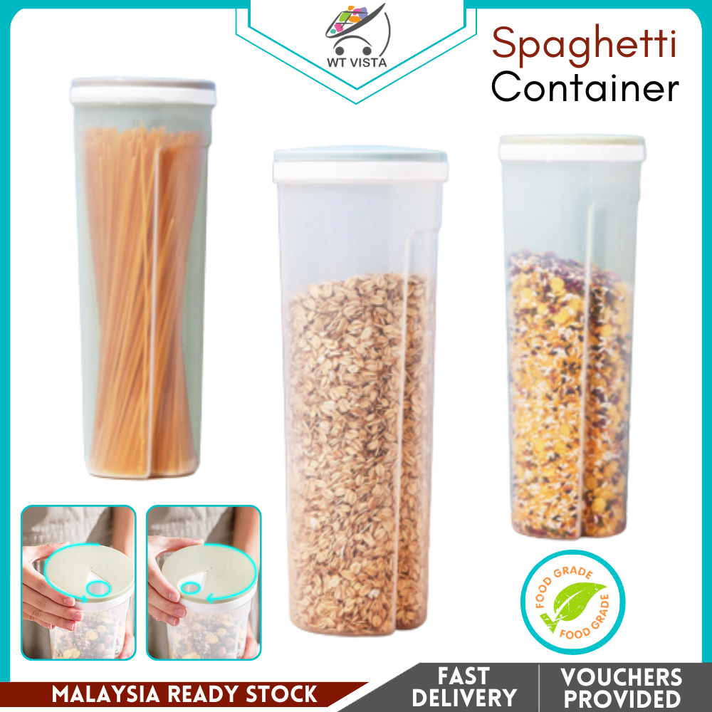 Spaghetti Container Pasta Food Storage with Adjustable Hole Lid Noodle