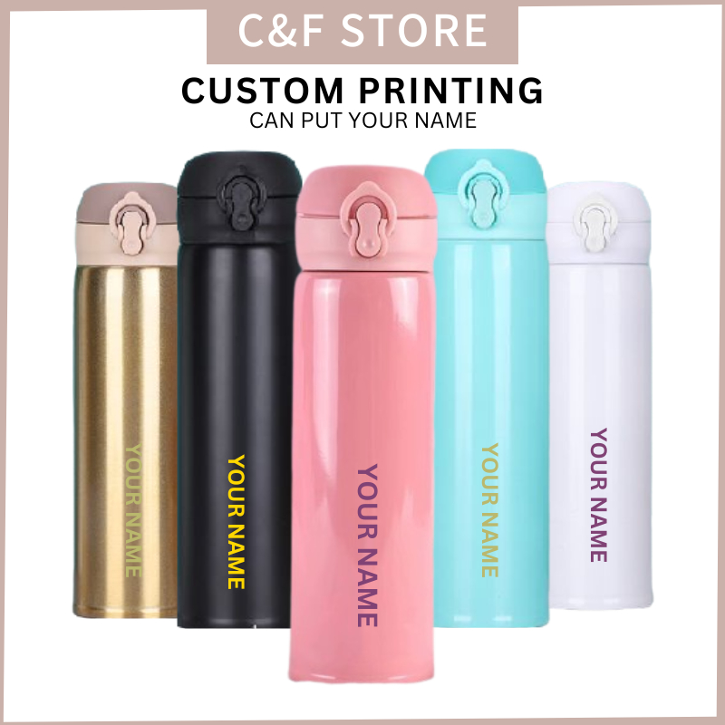 CUSTOM PRINTING 500ML Vacuum Flask Thermos Insulation Bottle Flask