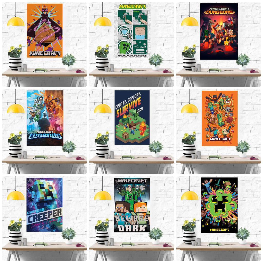 Minecraft A3 Poster & A3 Frame Wall Decoration | Shopee Malaysia