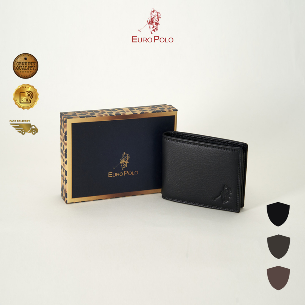 Euro Polo Top Grain Leather Bi-Fold RFID Blocking Wallet For Men - EWB ...