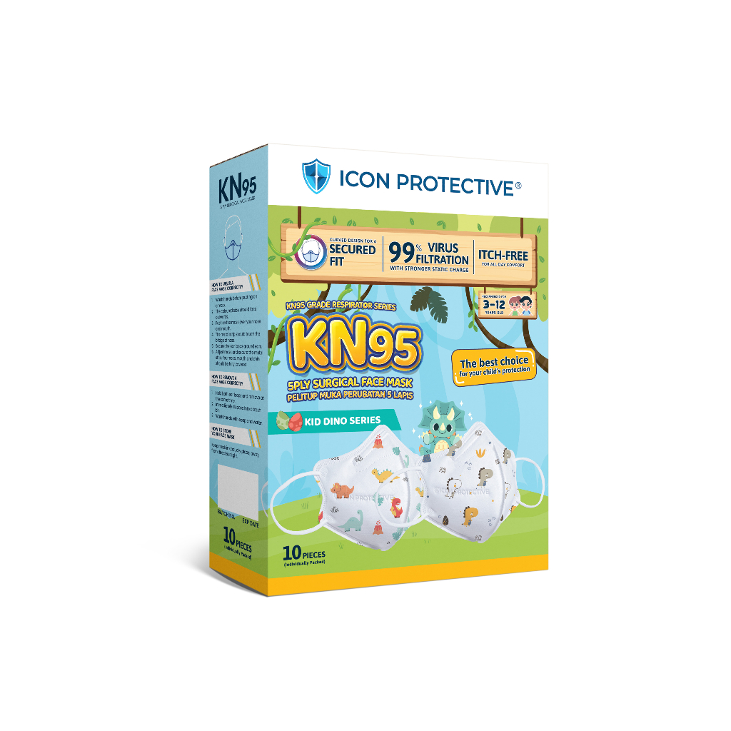 Icon Protective KN95 Kid Series - Dino (10pcs) | Shopee Malaysia