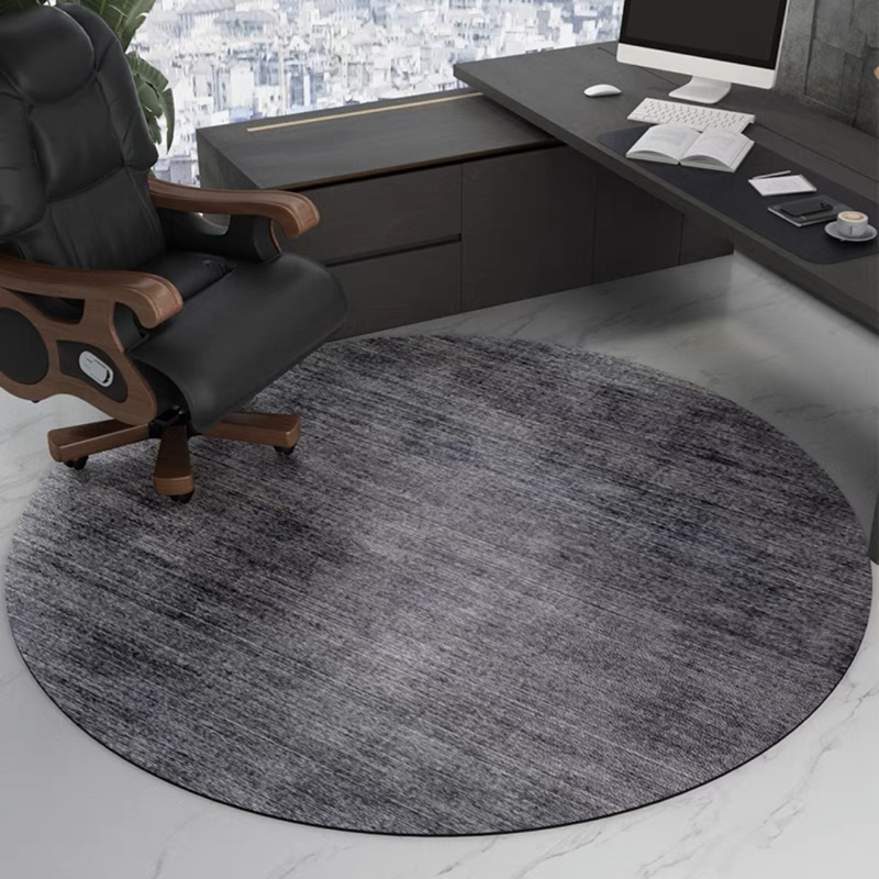 Plain Black Gold Strike Design Office Floor Mat Decoration Rug Round