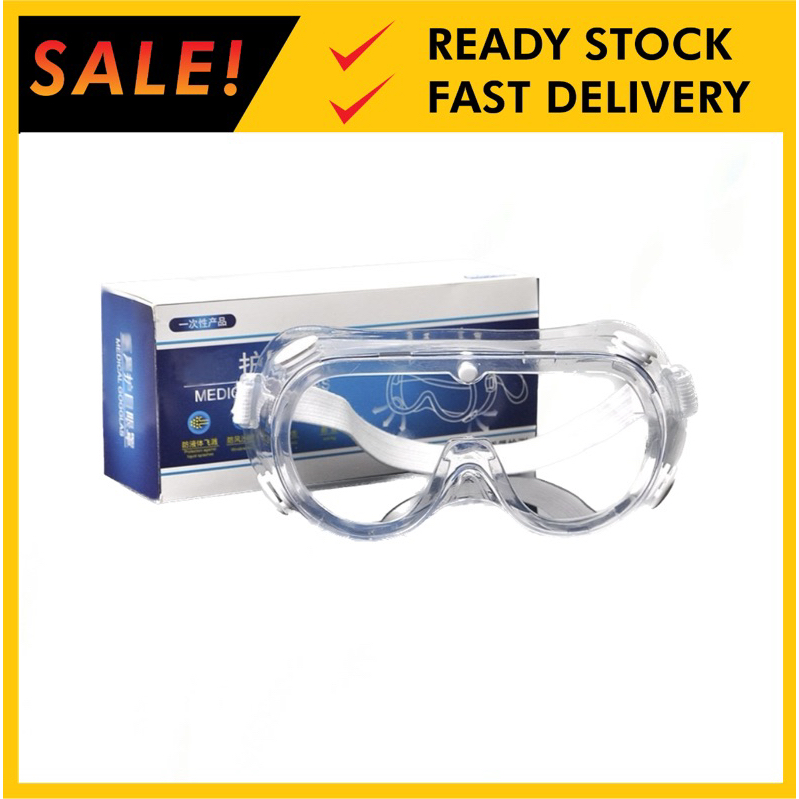 Safety Goggle Anti-Fog Anti Impact Anti Chemical Splash Clear Eye ...