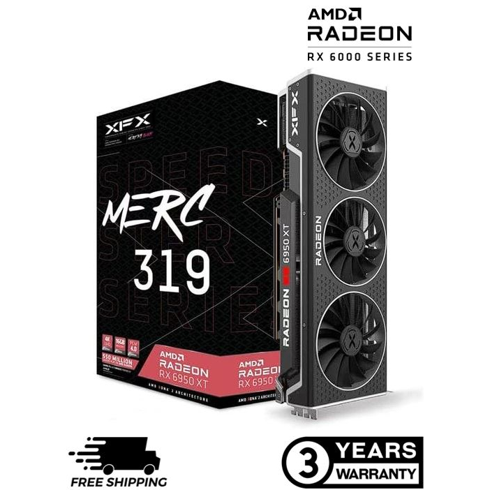 XFX Speedster MERC 319 AMD Radeon RX 6950 XT Black Edition Gaming ...