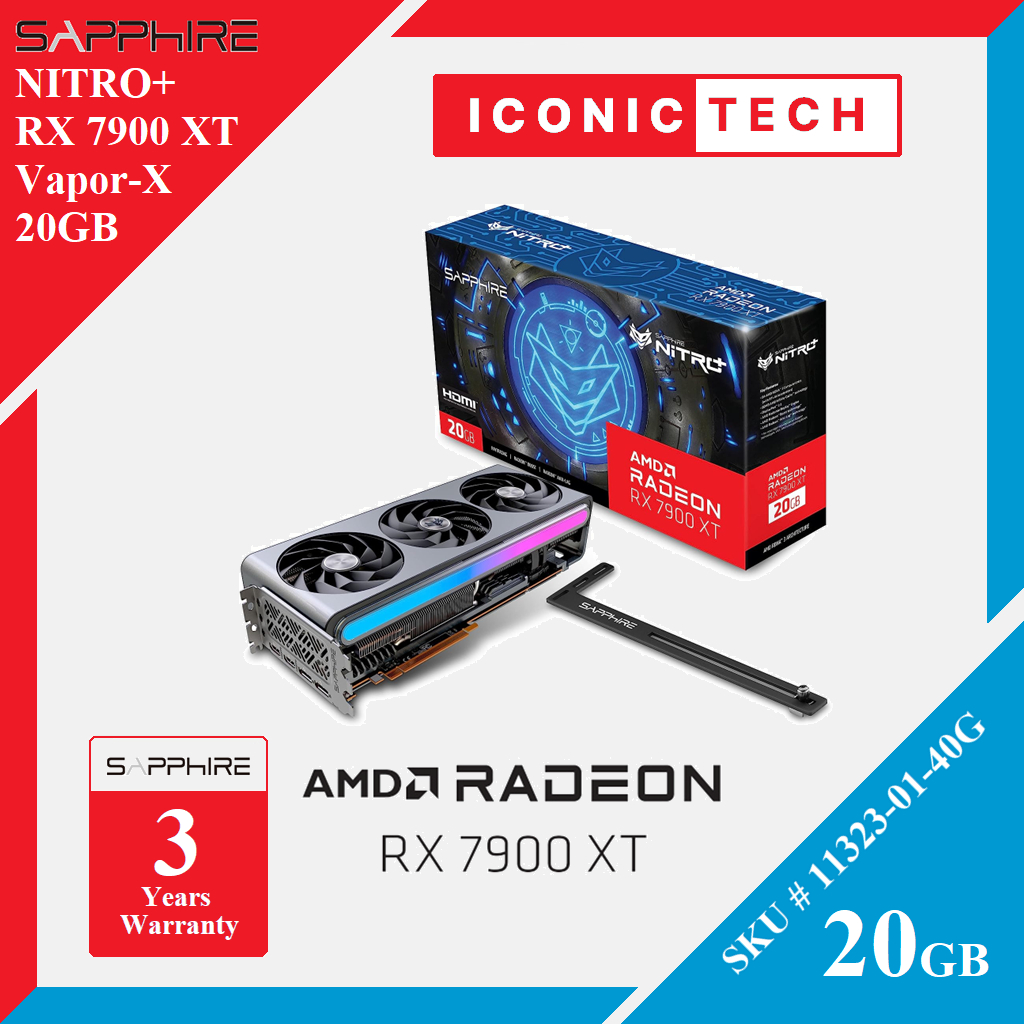 Sapphire 11323-01-40G Nitro+ AMD Radeon RX 7900 XT Vapor-X Gaming Graphics  Card with 20GB GDDR6, AMD RDNA 3