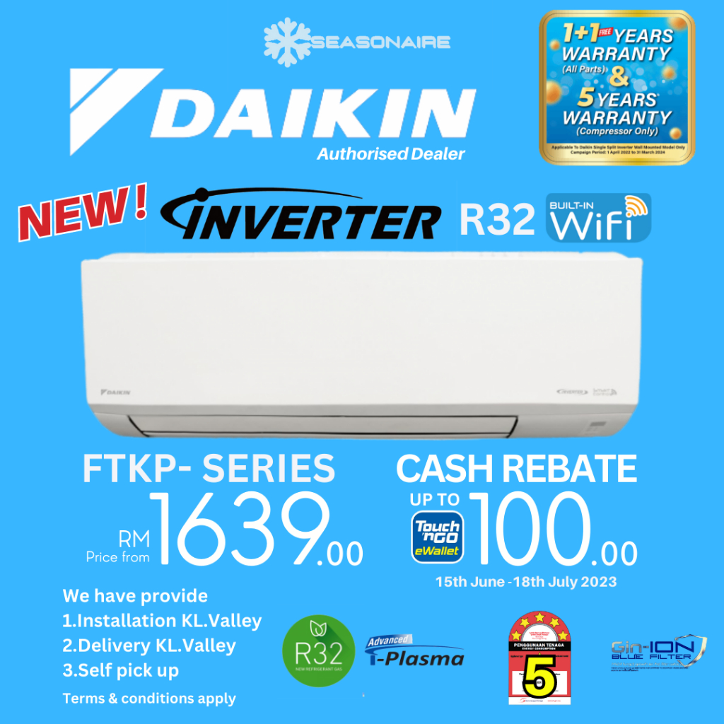 new-inverter-5-star-daikin-r32-ftkp-series-5-star-energy-saving