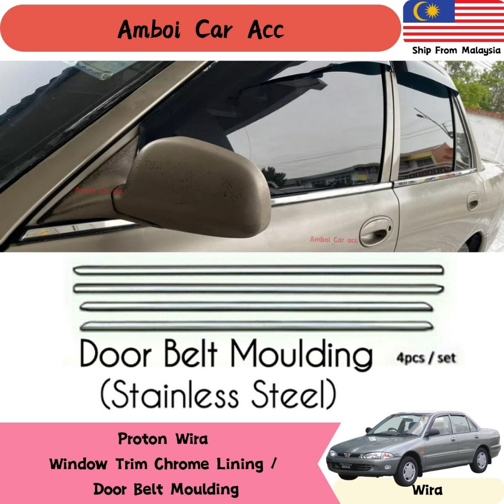 Proton Wira Window Trim Chrome Lining / Door Belt Moulding / lining