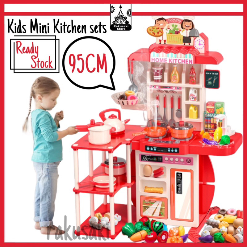 Ready Stock Kids Kitchen Pretend Play set with spraying mist effect