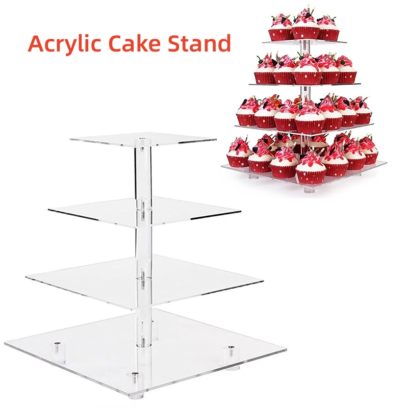 Acrylic Cake Stand Hot Brand New Assemble and Disassemble Square Shape