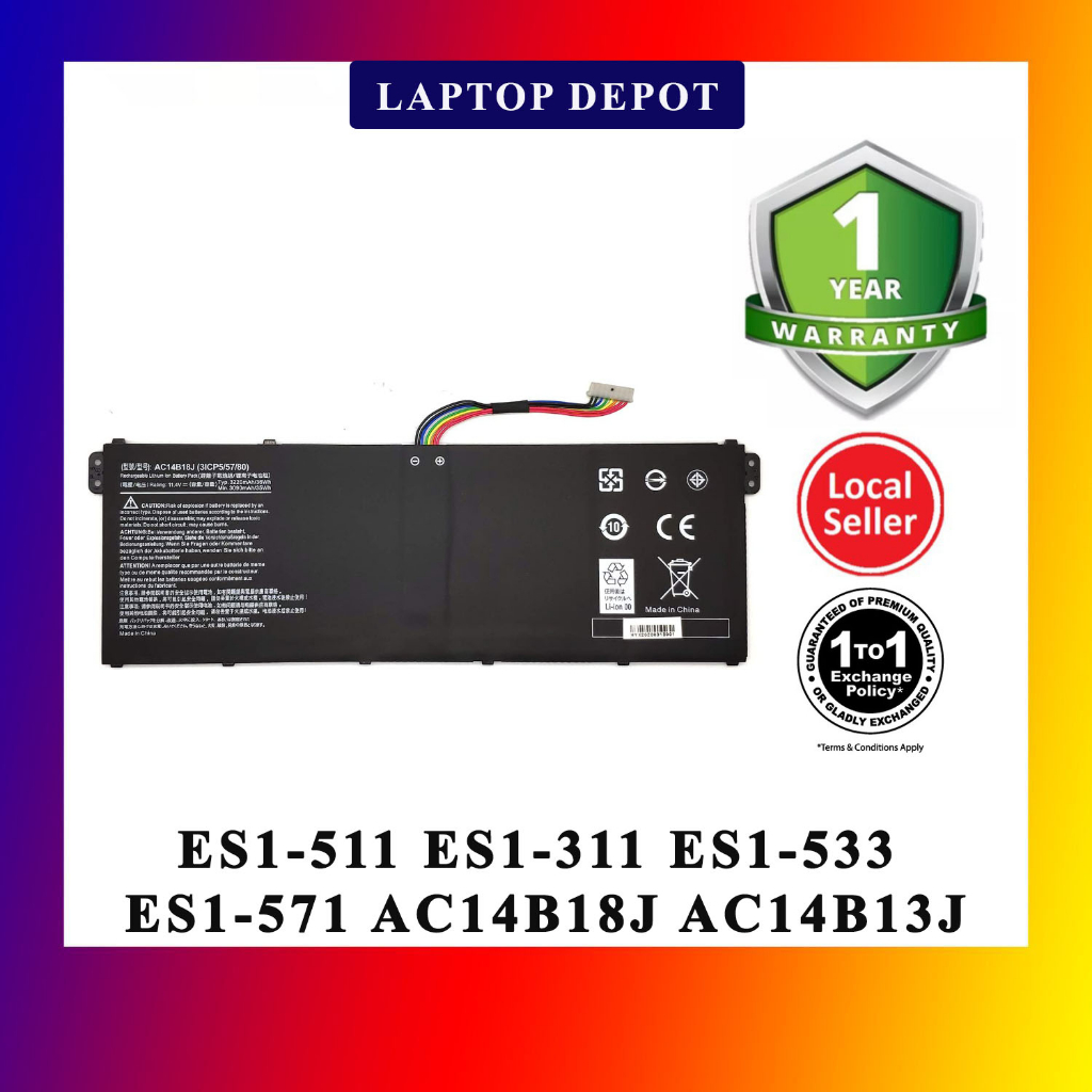 AC14B18J Laptop Battery For Acer Aspire ES1-511 ES1-512 | Shopee
