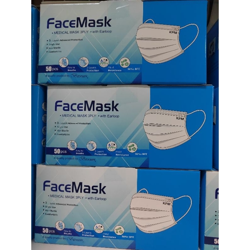 Topeng Muka Perubatan 3PLY pakai buang [KPM] [1 KOTAK X 50PCS] [blue ...