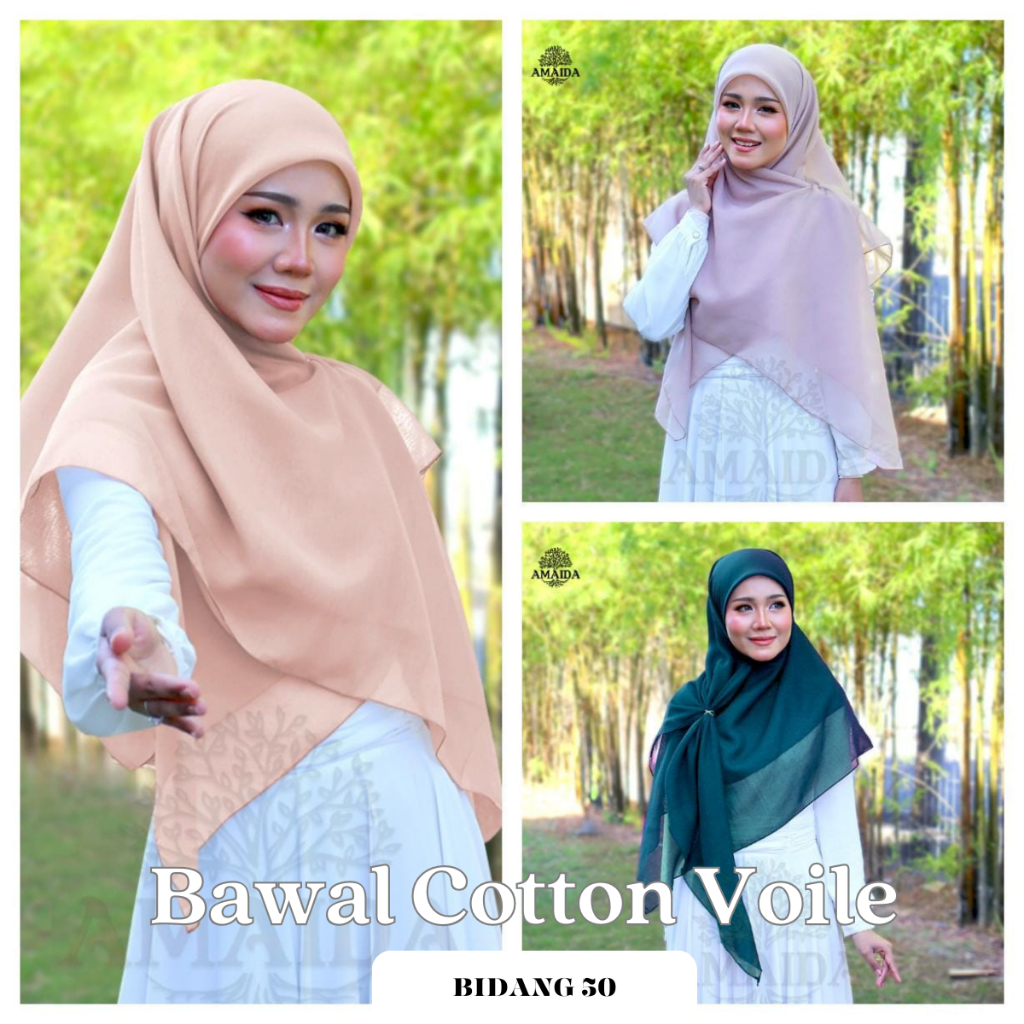 Tudung Bawal Cotton Voile Bidang 50 / Tudung Nikah | Shopee Malaysia