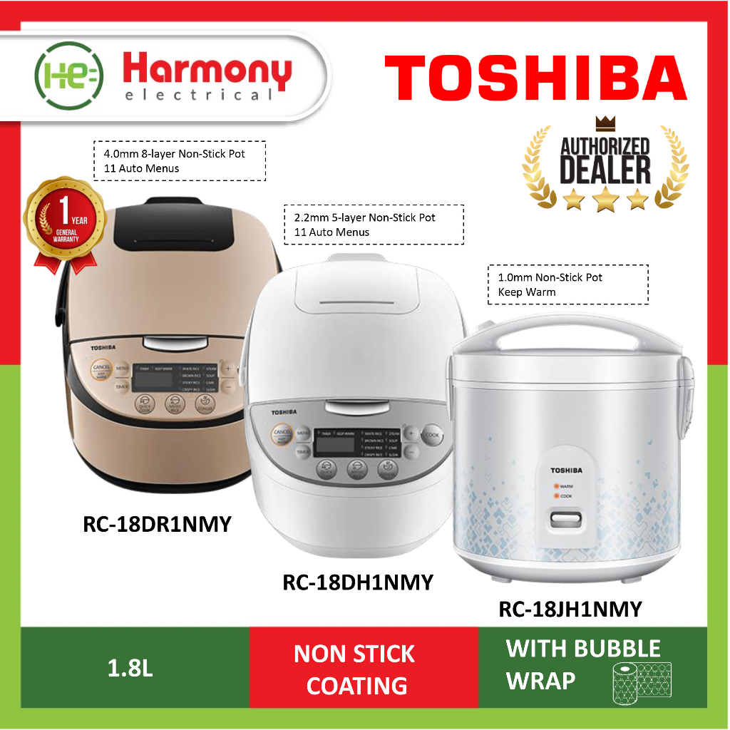 TOSHIBA 1.8L Jar Rice Cooker RC-18JH1NMY / RC-18DR1NMY / RC-18DH1NMY ...