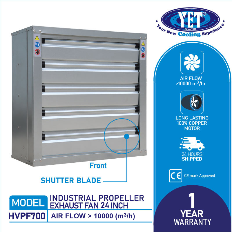 YET HVPF700(24") Full Stainless Steel High Vol Industrial Propeller