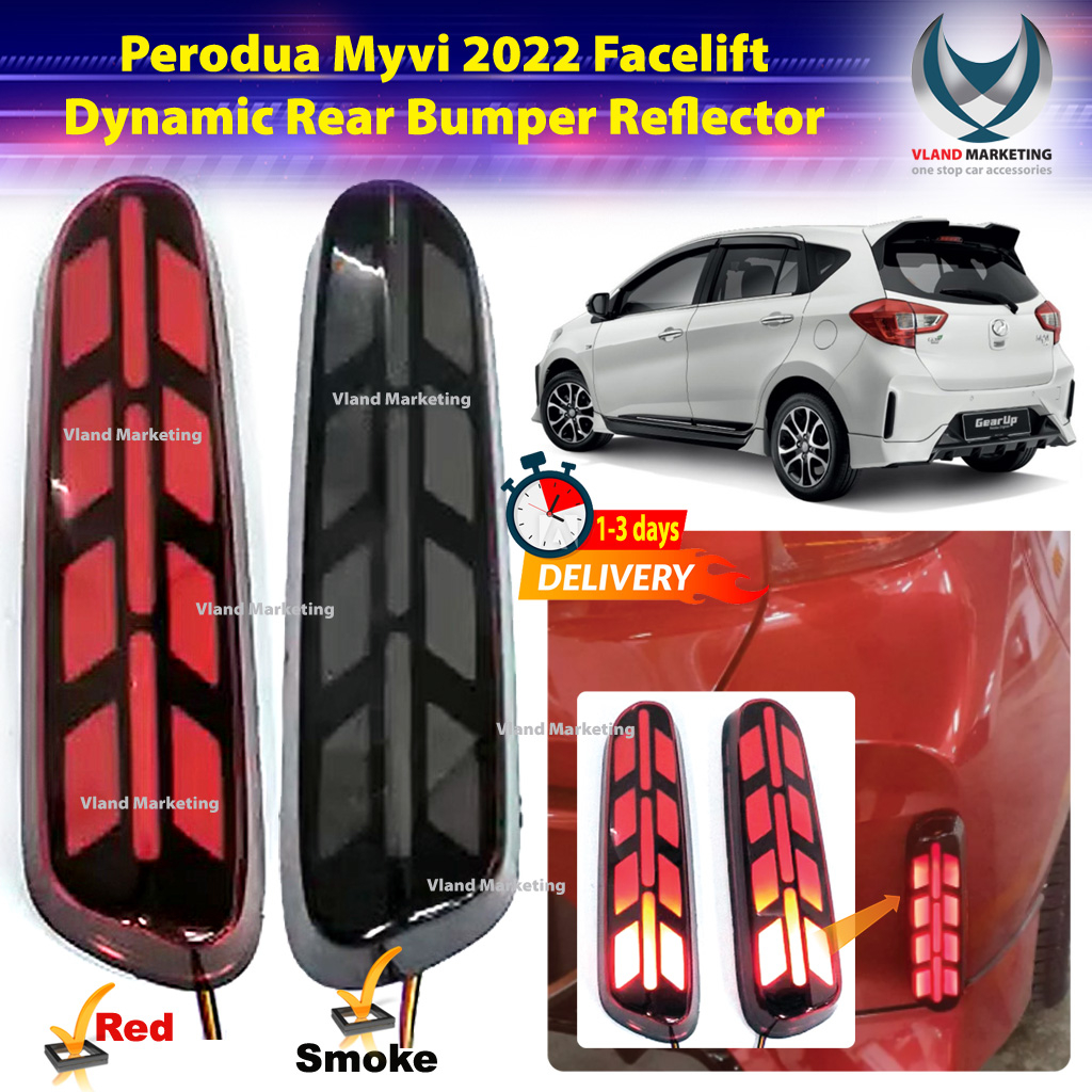 Perodua Myvi 2022 - 2023 Facelift V2 Dynamic Rear Bumper Reflector With ...