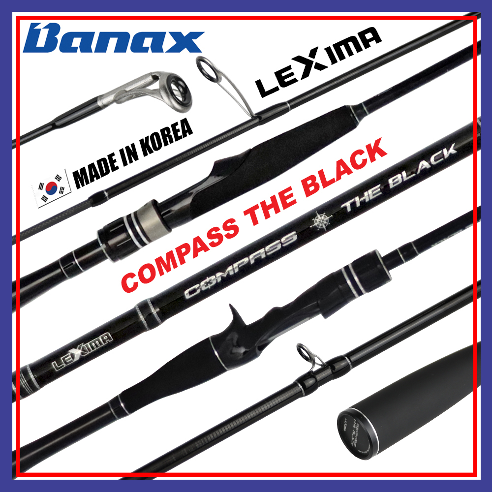 LIMITED EDITION (Spinning/Casting) Banax Compass The Black Ultralight  Medium Fishing Rod (6'5ft-7'0ft) WITH HARD CASE