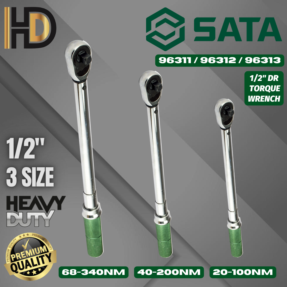 SATA 1/2" DR Torque Wrench / Heavy Duty Torque Wrench / 3 Size Torque