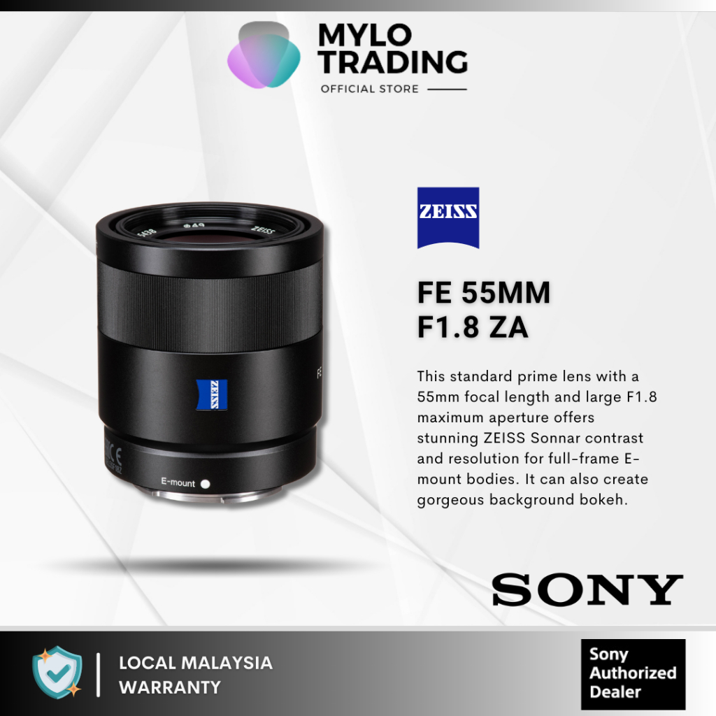 Sony Sonnar T* FE 55mm f/1.8 ZA Lens For Sony A7IV/A7MK IV/A7MK 4