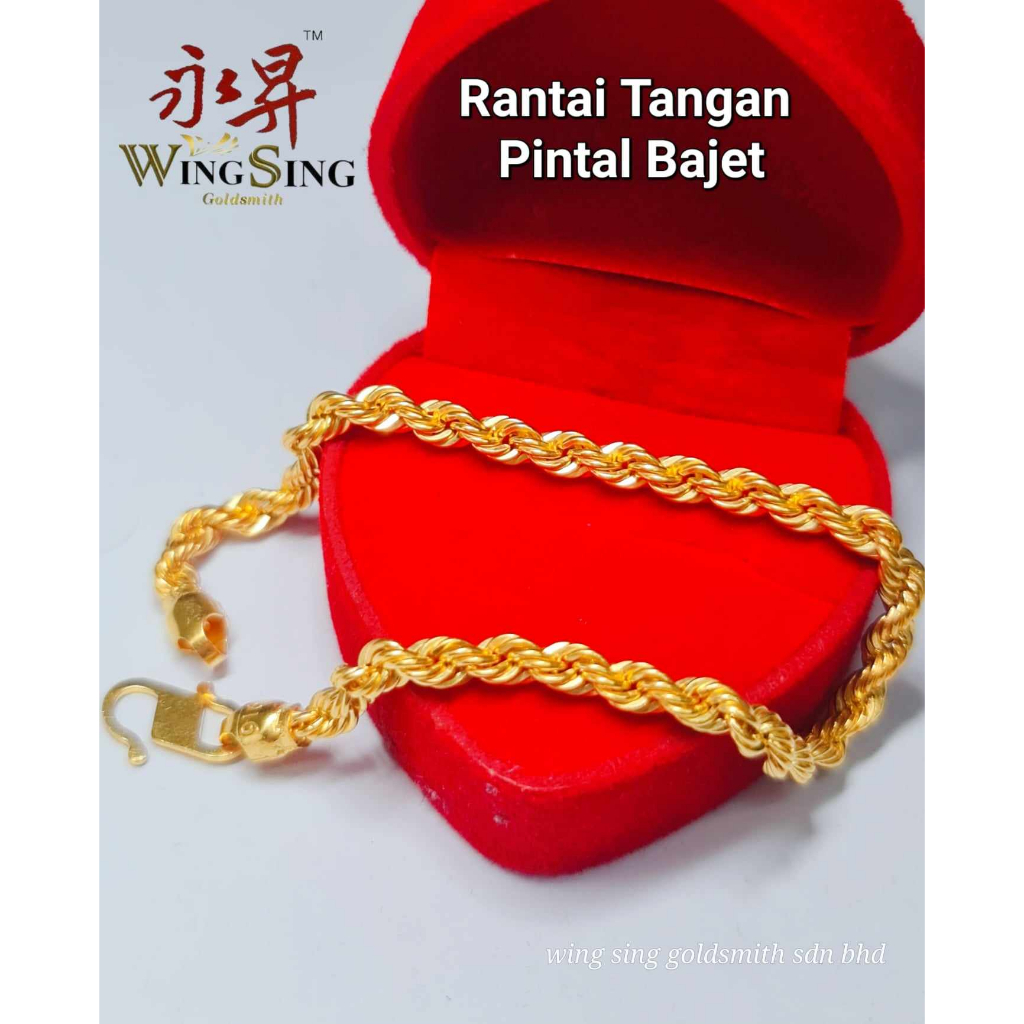 Wing Sing Gelang Rantai Tangan Pintal Bajet Emas 916 916 Gold Hollow