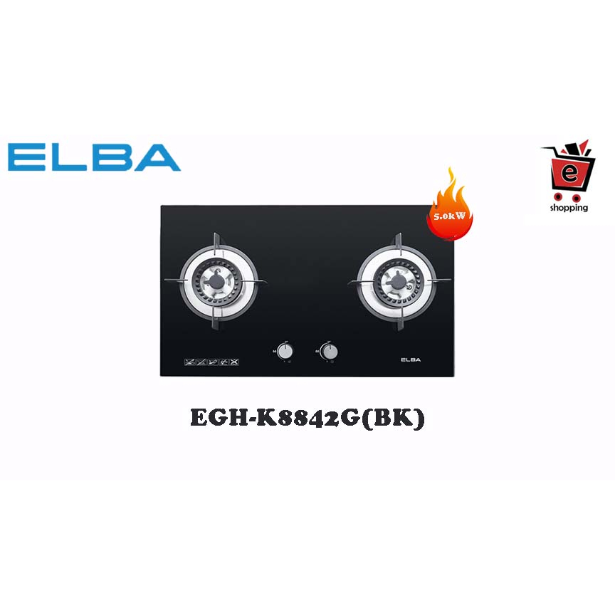 ELBA EGH-K8842G(BK) Built-In Gas Hob (5Kw+5Kw)/Gas Stove/Fire Stove/煤气炉 ...