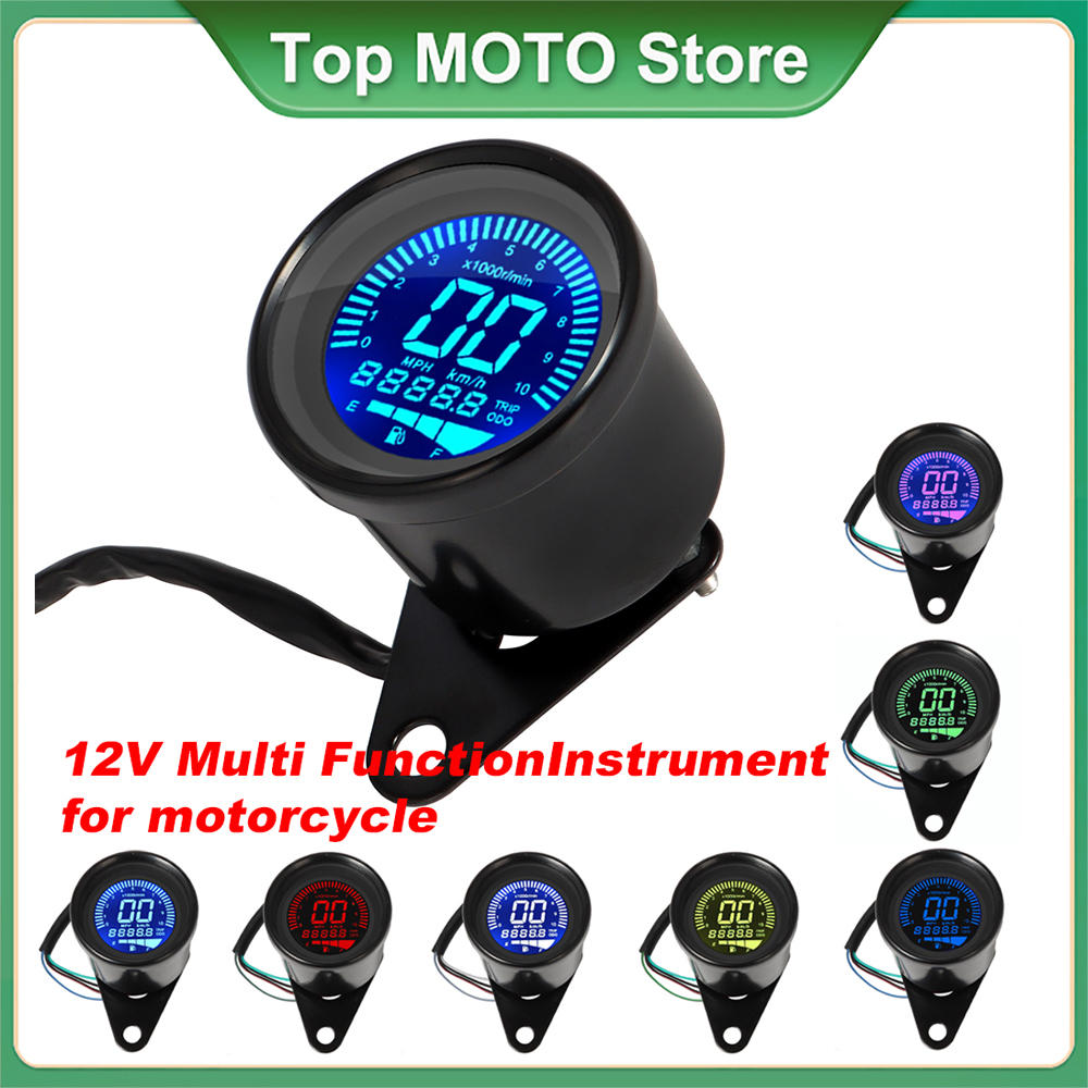 Universal Motorcycle Digital Speedometer Scooter ATV Meter Retro LCD