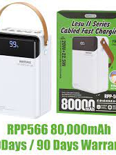 Remax RPP-565 60000mAh RPP-566 80000mAh Built In Cable Camping Power ...