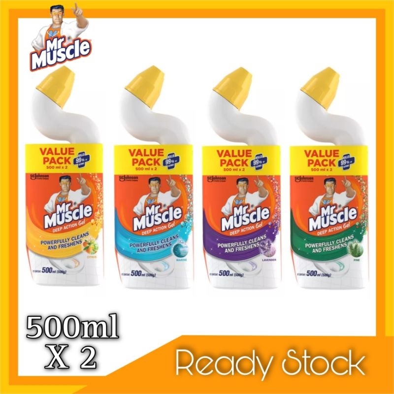 Mr Muscle Toilet Bowl Cleaner 2x500ml (Value Pack) Shopee Malaysia