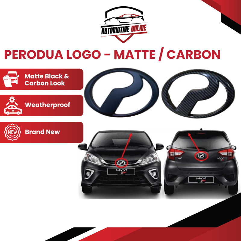 Perodua Logo Emblem/Lambang Matte Black /Carbon Look Myvi Lagi Best ...