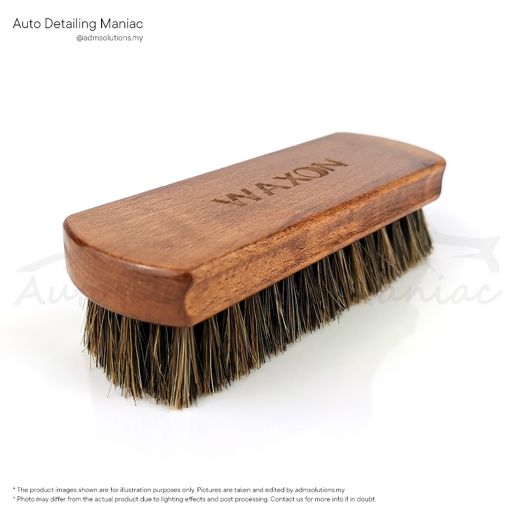 Horsehair Cleaning Brush (Wooden Handle) Interior Seat/ Leather/ Shoe/ Suede/ Fabric/ Upholstery