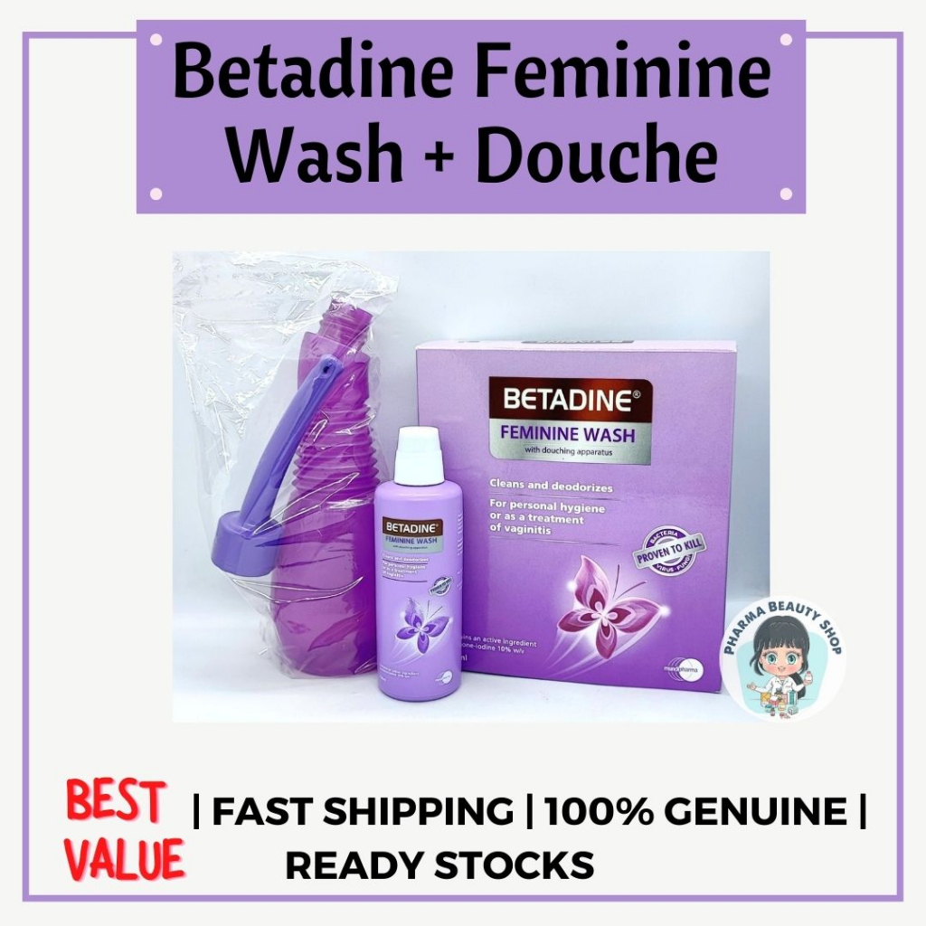 Betadine Feminine Wash 120ml with Douching Apparatus (Antibacterial