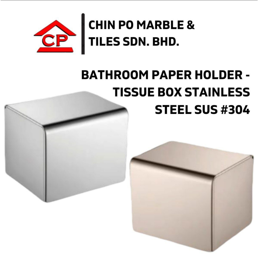 BATHROOM PAPER HOLDER TISSUE BOX STAINLESS STEEL SUS 304 Shopee