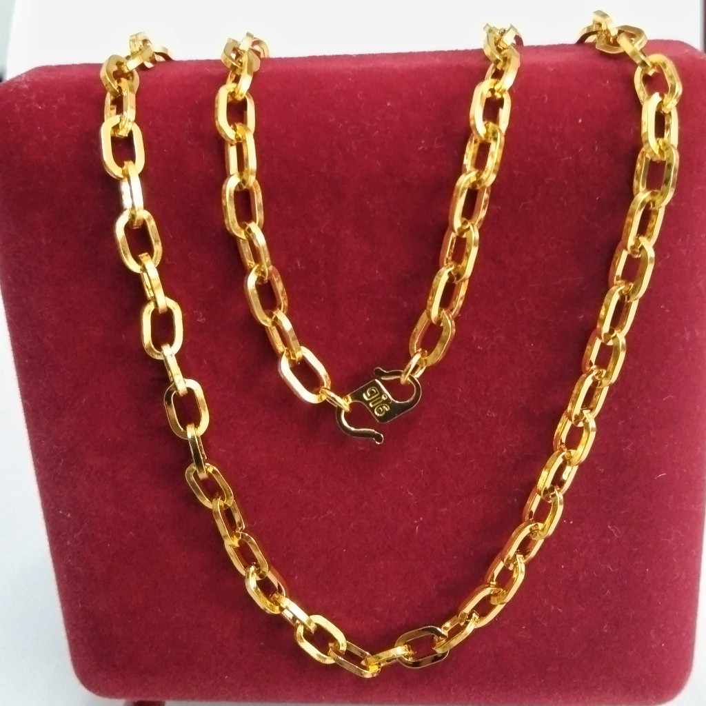 45cm To 80cm 24K Gold Plated Cop 916 Paper Clip Chain Design Fashion