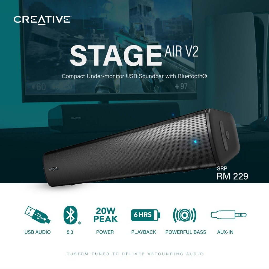 Under Monitor Soundbar Creative Stage Air Creative Stage Air V2