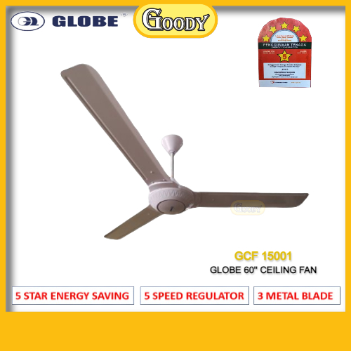 GLOBE GCF 15001 60″ WHITE SIRIM CEILING FAN (1UNIT ONLY) Shopee Malaysia