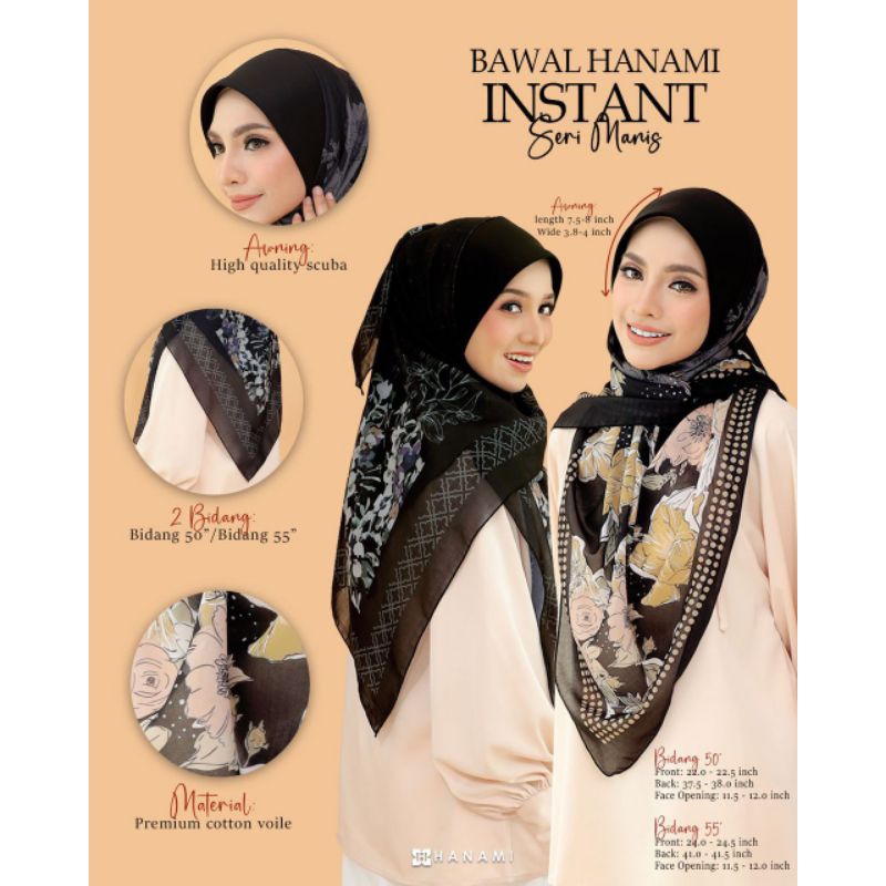 💥 BAWAL INSTANT COTTON SERI MANIS by Hijabs hanami 💥 | Shopee Malaysia