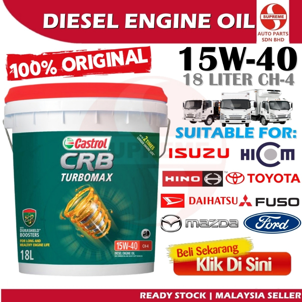S2U Castrol Engine Oil CRB Turbomax 15W40 CH4 Diesel Engine Truck