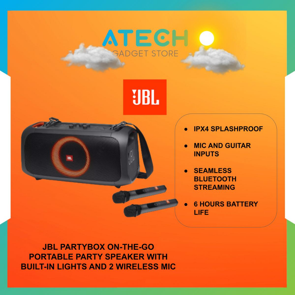 JBL Partybox On The Go Portable Party Speaker With Built In Lights And