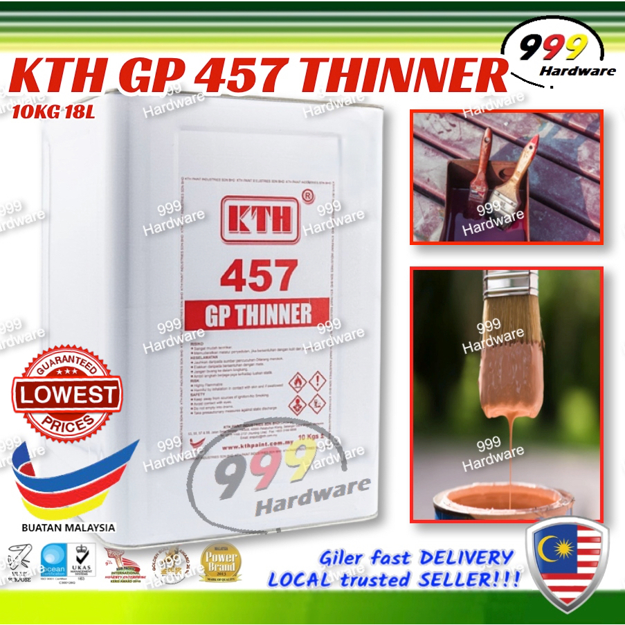 999 KTH ORIGINAL 457 THINNER 10KG / 5GALLEN 18L THINNER / PAINT METAL ...