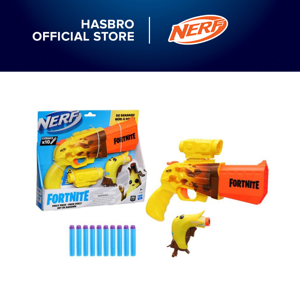 Nerf Fortnite Peely Pack SR-Ripe Kids Toy Blaster with 2 Blasters