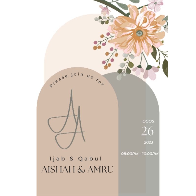 Custom Kad Kahwin Digital Shopee Malaysia