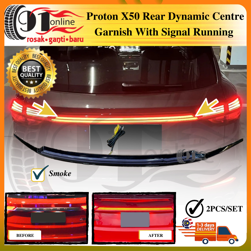 Proton X50 Rear Dynamic Centre garnish With Signal Running (Smoke ...