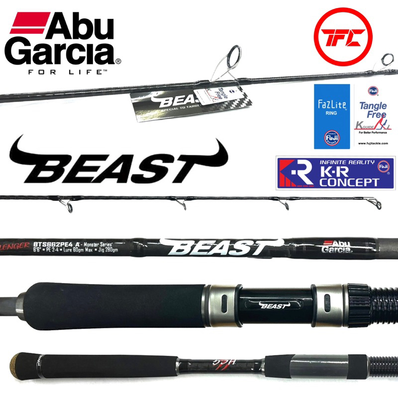ABU GARCIA Beast Spinning Rod Fishing Heavy Cover Butt Joint Monster ...