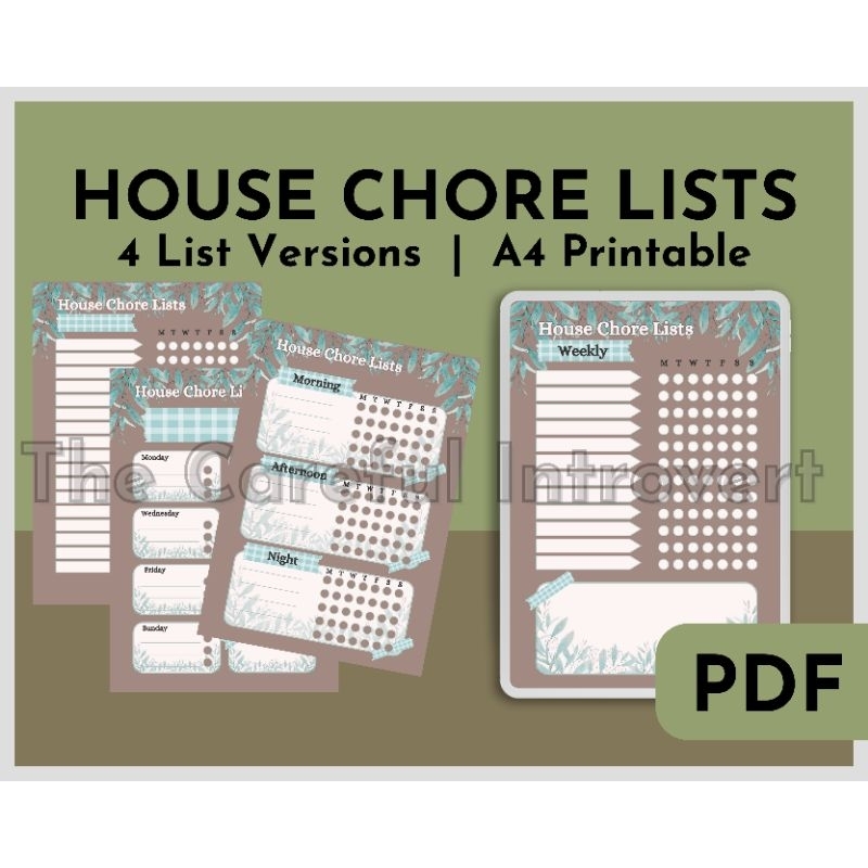 [TCI] House Chore Lists with 4 Versions &amp; 4 Colors Available - PDF ...