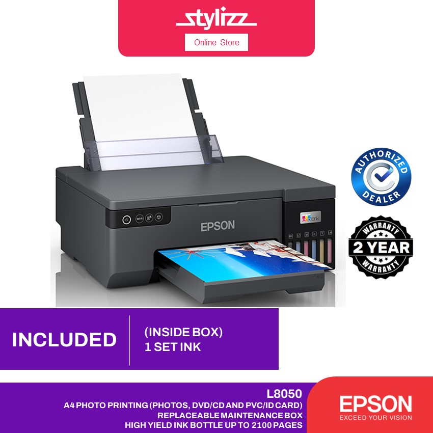 EPSON L805 L8050 A4 TANK REFILLABLE PRINT ONLY 6 COLOR, WIRELESS