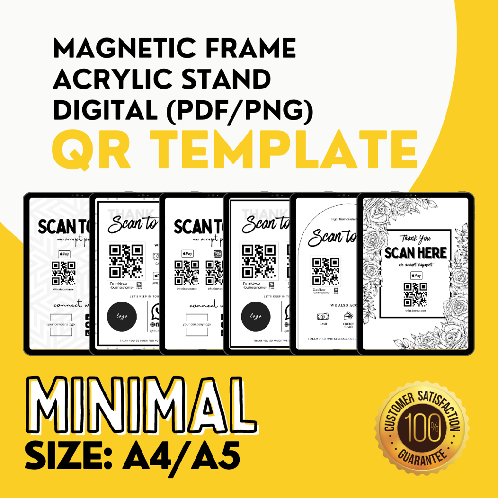 Scan to Pay Template, QR CODE Sign Touch & Go DuitNow QR Code DIGITAL