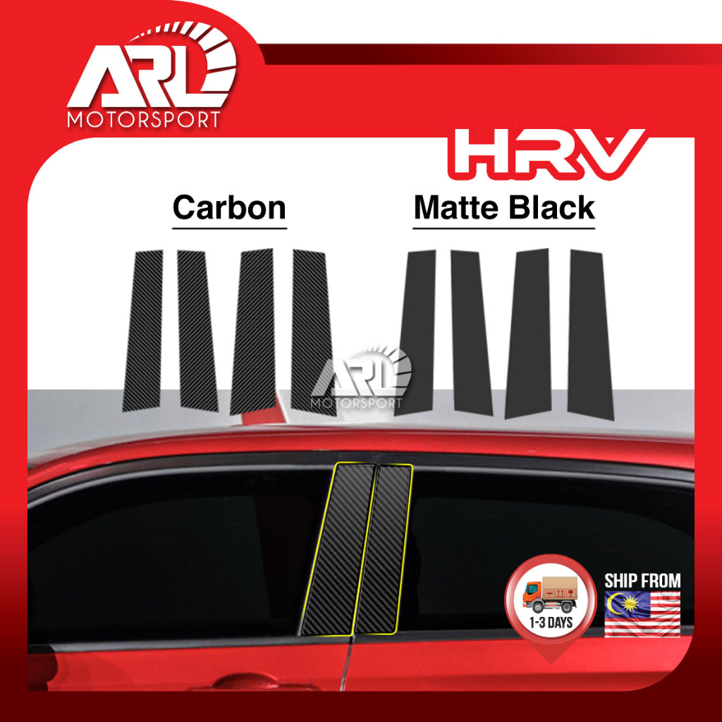 Honda HRV HR-V Vezel RV Car Window Center Pillar Sticker Protector Dark  Door Pillar Carbon Black For HRV 2022 - 2024