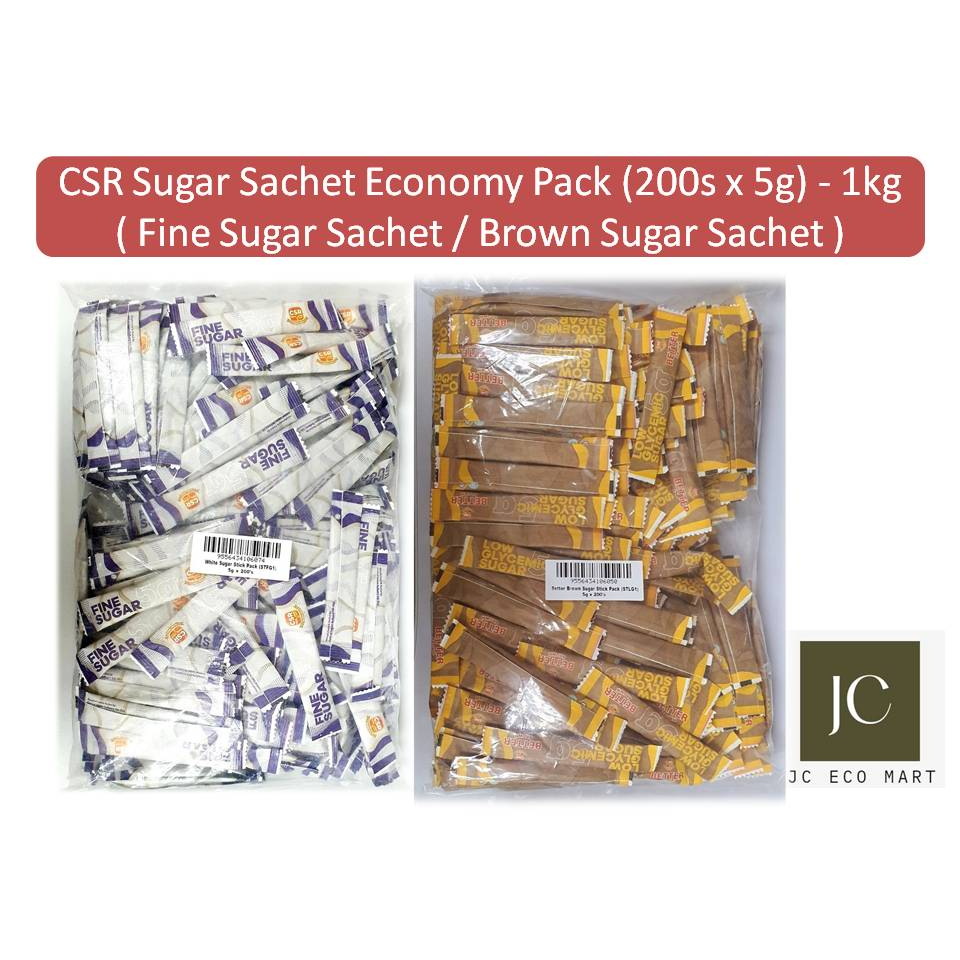 CSR Sugar Sachet Economy Pack (200s x 5g) 1kg ( Fine Sugar Sachet