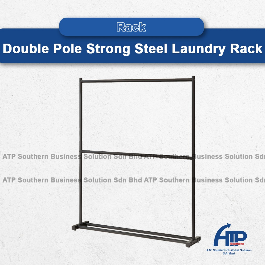 Double Pole Strong Steel Drying Clothes Rack Easy Assembly Laundry Rack ...