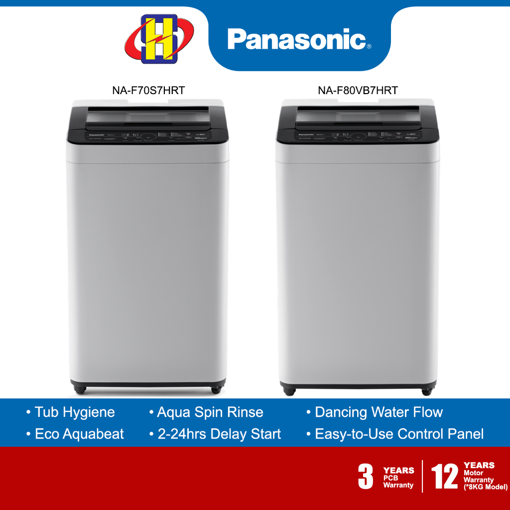 Panasonic Washing Machine (7KG / 8KG) Eco Aquabeat Top Load Washer NA